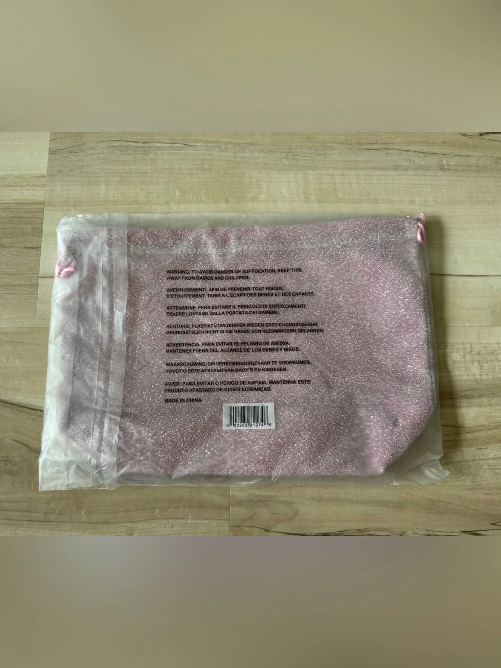 Ulta Beauty Pink Sparkle Drawstring Cosmetic Bag